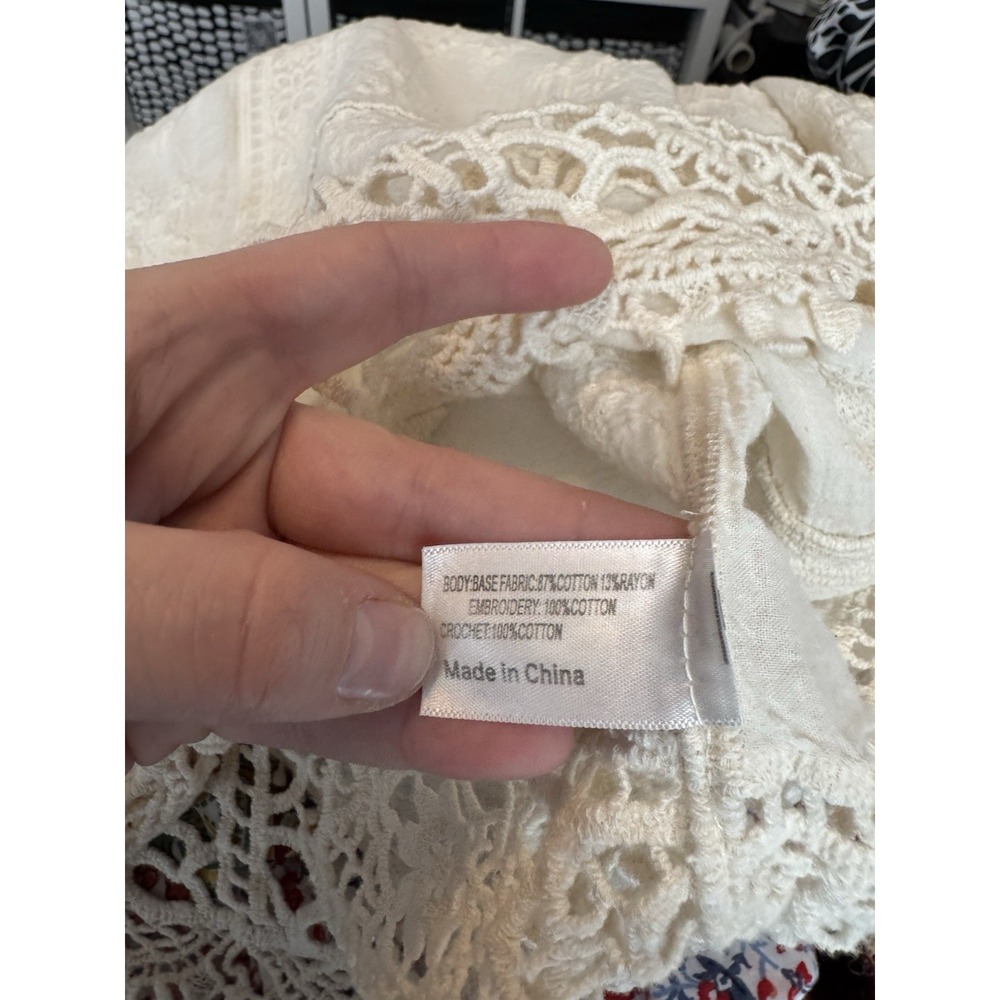 Lane Bryant Crochet Lace Top 14 Boho Cottagecore Romantic Festival Spring - Picture 5 of 9